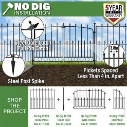 Yardworks 30 X 36 Teton Steel Fence Panel -Yardworks shop 1711236 P ALT1