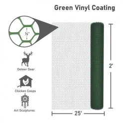 Yardworks 1/2" 2' X 25' Green Plastic Coated Poultry Netting -Yardworks shop 17130081