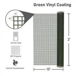 Yardworks 1/2" X 2' X 8' Green Vinyl-Coated Hardware Cloth -Yardworks shop 17131761