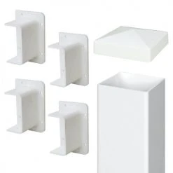 Yardworks® 4 X 4 X 96 White Post Kit For Dog Ear Panel Only