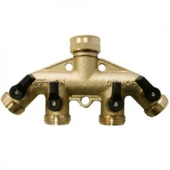 Yardworks® Brass 4-Way Manifold
