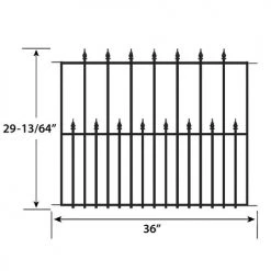 Yardworks 30 X 36 Teton Steel Fence Panel -Yardworks shop 854304S 1711236silhouetteB V2